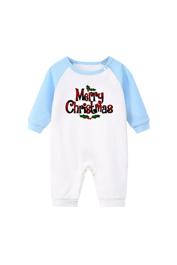 Christmas Onesies Baby Boy Girl Print Long Sleeve Jumpsuit Bodysuit Pajamas 3-6 Months