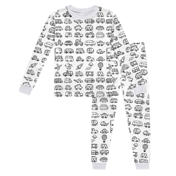 Weebloom Colorable Pajamas For Kids Christmas Children Crew Neck Long Sleeve Top Trousers Pajamas Diy Hand Painted Set Sleepwear White 6-7 Years