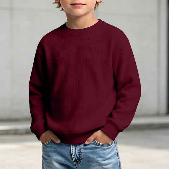 Weebloom Crewneck Sweatshirts Boy Fall Winter Pullover Tops Sweatshirt