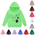 thumbnail image 1 of Weebloom Cute Hoodie For Little Girl Long Sleeve Hooded Sweatshirt Cartoon Dog Print Tops For Autumn Winter Casual Wear Light Green 6-7 Years, 1 of 3