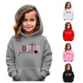 thumbnail image 1 of Weebloom Cute Kids Girls Hoodie Jesus Casual Letter Print Long Sleeve Hoodie Sweatshirt Pullover With Pocket Grey 9-10, 1 of 4