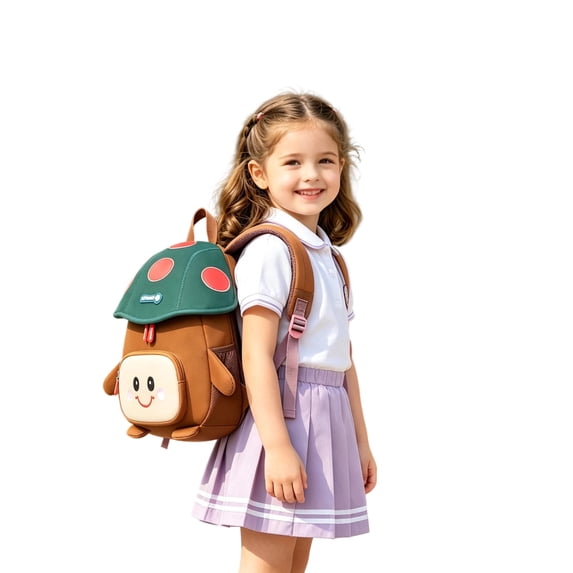 Weebloom Cute School Backpack For Toddler Boys Girls Cute Cartoon Daypack Lightweight Toddler Bookbag Preschool Kindergarten Brown