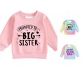 thumbnail image 1 of Weebloom Cute Teen Girls Sweatshirts Big Sis Casual Long Sleeve Sweatshirt With Prints Pullover Tops Pink 13-14 Years, 1 of 4