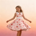 thumbnail image 1 of Weebloom Dresses For Girls With Collar Sleeveless Waist Design Party Performance Orange Girls Sundress, 1 of 4