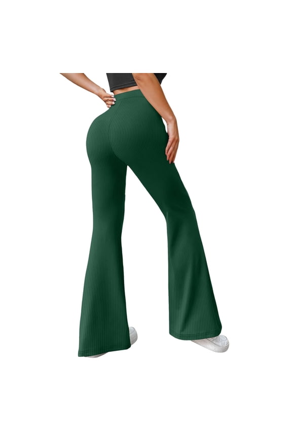 Flare Yoga Pants For Women Straight Leg Flared Leggings For Womens Green M