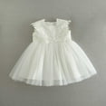 thumbnail image 1 of Weebloom Flower Girl Dress Birthday Wedding Baby Spring Summer Print Tulle Ruffle Sleeveless Princess Dress Formal Party White Girls Dresses, 1 of 3