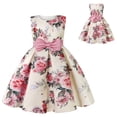 thumbnail image 1 of Weebloom Flower Girl Dress Birthday Wedding Toddler Kids Floral Flowers Prints Sleeveless Beach Straps Dress Princess Clothes Formal Party Pink Girls Dresses, 1 of 6