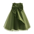 thumbnail image 1 of Weebloom Flower Girl Dresses For Wedding Birthday Sleeveless Dress Performance Dress Piano Performance Dress Formal Party Army Green Girls Dresses, 1 of 2