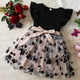 thumbnail image 1 of Weebloom Flower Girl Dresses For Wedding Birthday Sleeveless Toddler Fly Sleeve Flowers Prints Bowknot Dresses Mesh Dress Clothes Formal Party Black Girls Dresses, 1 of 9