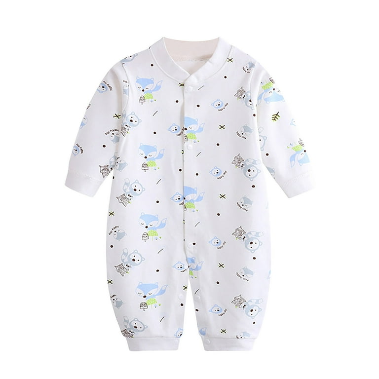 Weebloom Footless Pajamas Baby Girl Boy Cotton Print Romper