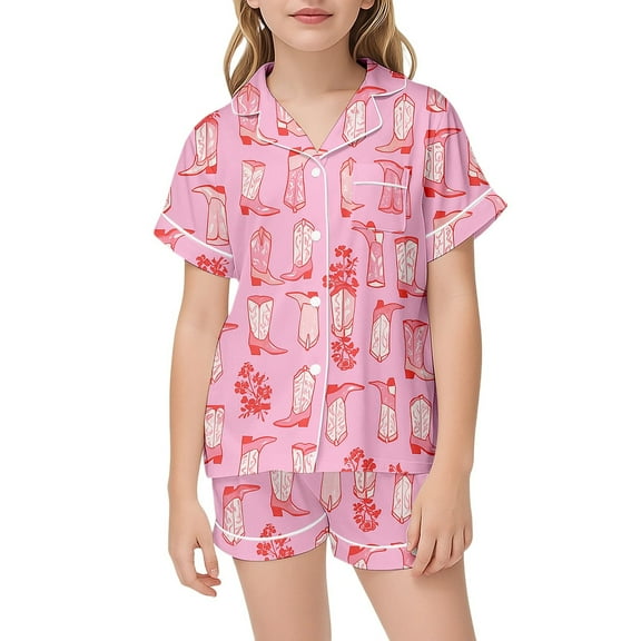 Weebloom Girl Loungewear Pjs Soft Comfortable Cute Toddler Children Breathable Nightwear Girls Girls Sleepwear 8-9 Years Pink