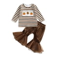 thumbnail image 1 of Weebloom Girl Outfit Halloween Set Autumn Performance Flared Pants Pumpkin Top Clothes Girls Leisure Girls Outfits Khaki, 1 of 2