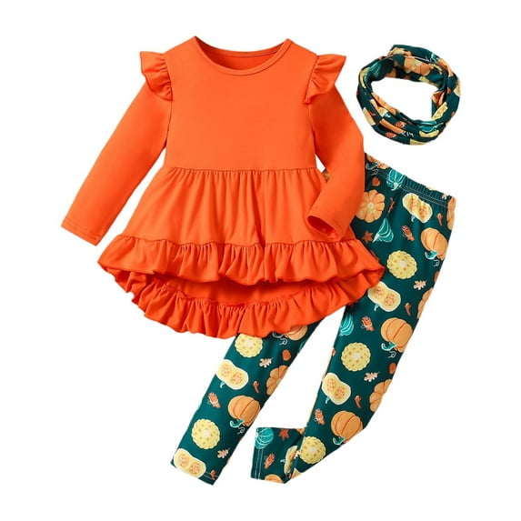 Weebloom Girl Outfit Halloween Winter Sets Solid Color Sleeveless Top With Striped Pants Hair Accessories Autumn Clothes Leisure Girls Outfits Red