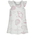 thumbnail image 1 of Weebloom Girl Sleepwear Pjs Dress Cute Ocean Print Short Sleeve Nightgown Casual Comfortable Kids Dress Toddler Age 3-10 Girls Pajamas 7-8 Years White, 1 of 3