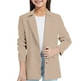 thumbnail image 1 of Weebloom Girls Blazer Jacket Teen Suit Long Sleeve Shawl Collar Formal Blazers Open Front Inner Pocket For Kids 5-14 Years, 1 of 9