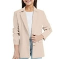 thumbnail image 1 of Weebloom Girls Blazer Jacket Teen Suit Long Sleeve Shawl Collar Formal Blazers Open Front Inner Pocket For Kids 5-14 Years, 1 of 9