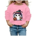thumbnail image 1 of Weebloom Girls Boys Halloween Sweatshirts Children Fashion Printed Crew Neck Hoodless Long Sleeve Tops Sweatshirt Lovely Dailywear,Pink, 1 of 4