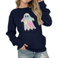 thumbnail image 1 of Weebloom Girls Boys Halloween Sweatshirts Oversized Hoodie Casual Long Sleeve Pullover With Pocket Drop Shoulder Loose Fit Tops Sweatshirt Leisure Outwear,Dark Blue, 1 of 4