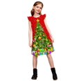 thumbnail image 1 of Weebloom Girls Christmas Pajamas Xmas Print Nightgown Flutter Sleeve Dress Soft Kids Holiday Pajama Party Cute Comfortable Bedtime Outfit Pj'S Girls Pajama Set Red 9-10 Years, 1 of 5