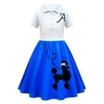 thumbnail image 1 of Weebloom Girls' Dresses Short Sleeve 1950S Kids Poodle Dress 50S Sock Hop Blue Girls Dresses, 1 of 5