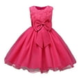 thumbnail image 1 of Weebloom Girls Graduation Dress,Rose Party Kids Puff Sleeve Evening Gown Performance Girls Formal Dress,4-5 Years, 1 of 3