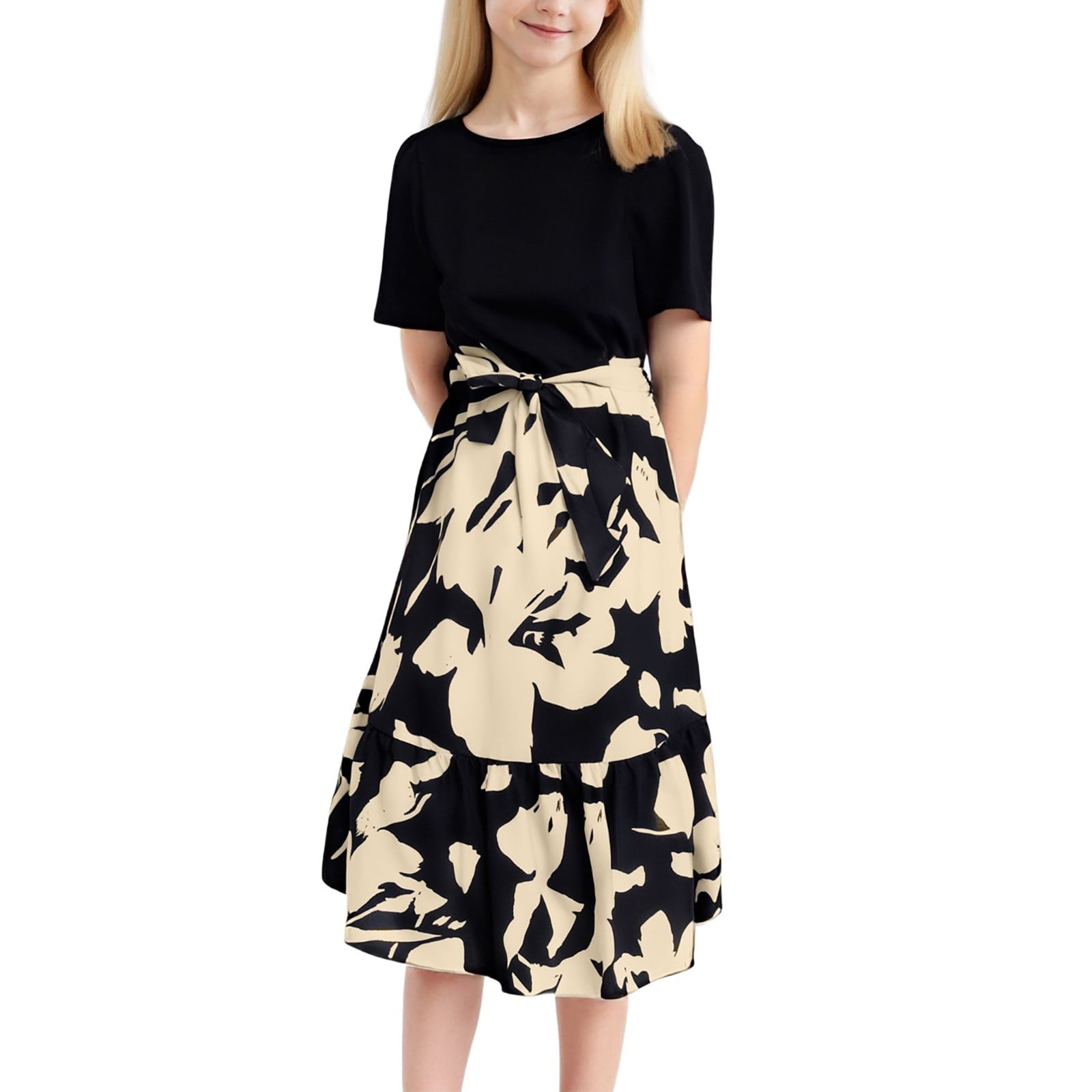 KIDS HIGH LOW HEM DRESS 4-10 STAR OF THE SEA