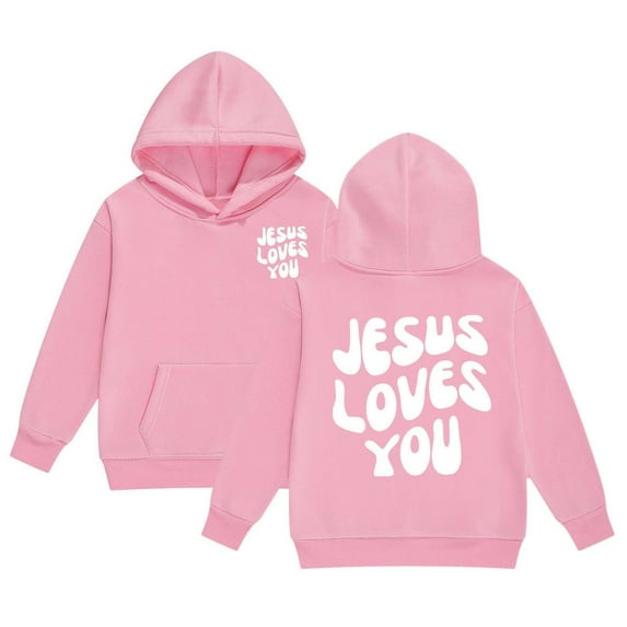 Weebloom Girls Hoodie Jesus Girl Hoodies Sweatshirts For Toddler To Big Kids Hoodie Letter Long Sleeve Pocket Hoodie Jacket Outwear Pink 6-7 Years