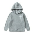 thumbnail image 1 of Weebloom Girls Hoodies Jesus Children Long Sleeved Pullover Pocket Hoodie Jacket Dailywear Grey 3-4 Years, 1 of 6