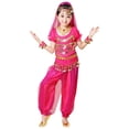 thumbnail image 1 of Weebloom Girls Outfits Dance Performance Outfit Belly Dance Ethnic Practice Dress Children Folk Dance Wear Design Girl Clothes Set Size 7-8 Years Pink, 1 of 7
