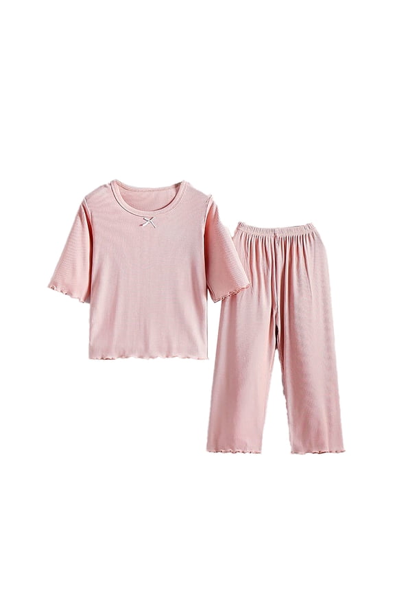 Girls Pajamas Set Soft Breathable Comfortable Nightwear Outfit Toddler To Teen Girl Pjs 8-9 Years Pink