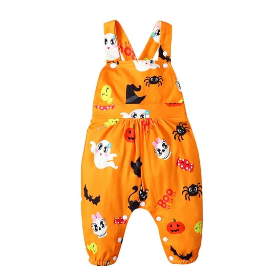 Weebloom Girls Romper Halloween Boys Sleeveless Cartoon Prints Jumpsuit Outwear,9-12 Months