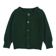 thumbnail image 1 of Weebloom Girls Sweater Baby Kids Cardigan Long Sleeve Kid Button Girl Crew Neck Cardigans Sweaters 6-7 Years Dark Green, 1 of 3