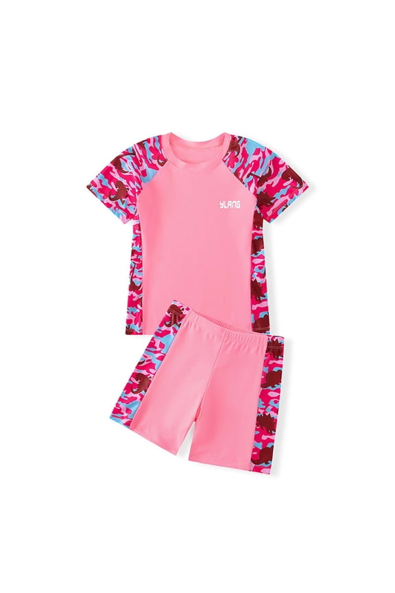 Girls Swimsuit Two Piece Printed Bikinis 8-12 Years Old Bathing Suits Girl Swimwear For Beach Pool 7-8 Years