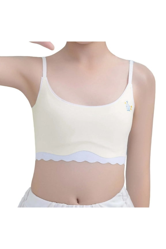 Girls Training Bra,Summer Girls' Adjustable Cup Shaped Growth Type Bra Suitable For 9 To 12 Years Lightweight Adjustable Underwear Leisure,M