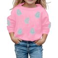 thumbnail image 1 of Weebloom Halloween Crew Neck Sweatshirts Cute Ghost Graphic Pullover Fall Winter Season Tops Boys Girls Holiday Sweatshirt Pink, 1 of 5