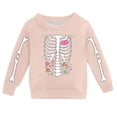 thumbnail image 1 of Weebloom Halloween Crew Neck Sweatshirts Skeleton Pullover Autumn Winter Tops Boy Girl Party Sweatshirt Pink, 1 of 4