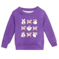 thumbnail image 1 of Weebloom Halloween Crewneck Sweatshirts Kids Cute Bow Ghost Pullover Fall Winter Season Tops Boys Girls Holiday Sweatshirts Purple, 1 of 4