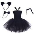 thumbnail image 1 of Weebloom Halloween Dresses For Little Girls Tutu Cat Dress Up Party Role Play Stage Performance Outfit Clothes Girls Dress Black 6-7 Years, 1 of 8