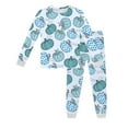 thumbnail image 1 of Weebloom Halloween Girl Pajamas Kids Long Sleeve Print Children Cozy Outfit Pjs 3-4 Years Sky Blue, 1 of 6