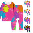 thumbnail image 1 of Weebloom Halloween Kids Girls' Pajama Sets Cute Ghost Boys Pajama Set Long Sleeve Sleepwear Nightwear Pjs Loungewear Pink 7Y, 1 of 4