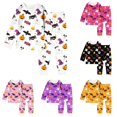 thumbnail image 1 of Weebloom Halloween Kids Girls Pajamas Cute Pumpkin Bat Boys Pajama Set Long Sleeve Sleepwear Nightwear Pjs Loungewear White 8Y, 1 of 4