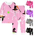thumbnail image 1 of Weebloom Halloween Kids Girls Winter Pajamas Boys Pajama Set Long Sleeve Sleepwear Nightwear Pjs Loungewear Pink 7Y, 1 of 4