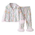 thumbnail image 1 of Weebloom Halloween Pajama Set Toddler Girl Pumpkin Long Sleeve Button Up Shirts And Pants Fall Winter Thanksgiving 2 Piece Set Pjs Jammies, 1 of 9