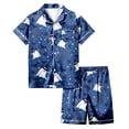 thumbnail image 1 of Weebloom Halloween Pajama Sets For Toddler Girl Silk Satin Cute Graphic Short Sleeve Button Up Tops And Shorts Summer Fall 2 Piece Set Pjs Jammies, 1 of 5