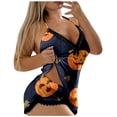 thumbnail image 1 of Weebloom Halloween Pajamas For Women Set Funny Graphic Sleeveless Cami And Shorts Summer Fall 2 Piece Set Pjs Loungewear,Size S-2Xl, 1 of 5
