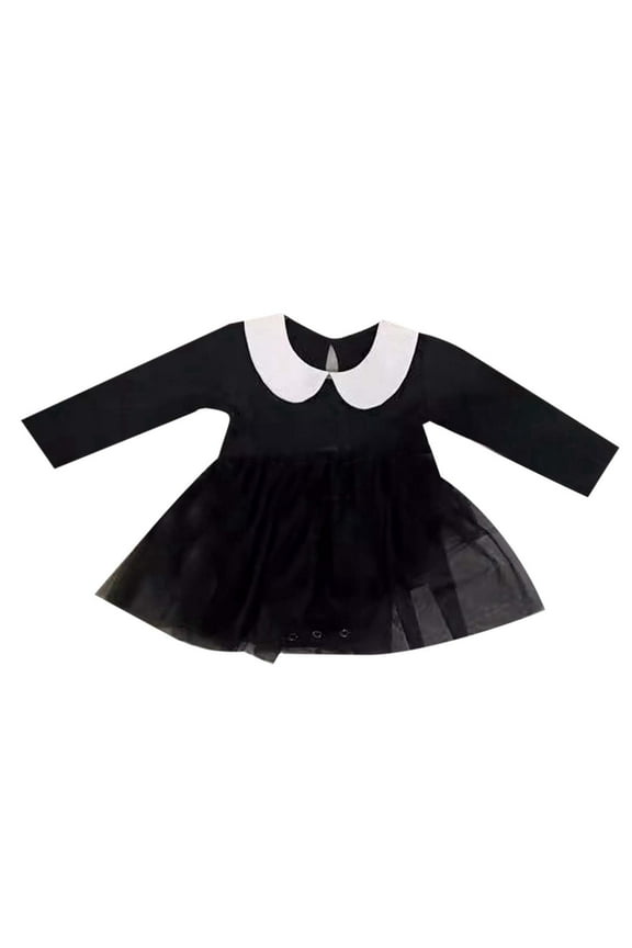 Halloween Rompers For Girls Long Sleeve Ha Dress Dress Princess Dress Black Long Dress Jumpsuits Dailywear,12-18 Months