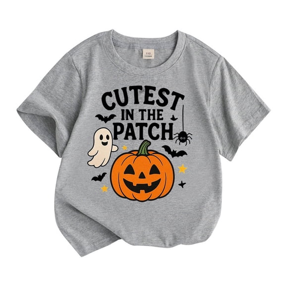 Weebloom Halloween Shirts for Kids Boy Girl Pumpkin Tops Short Sleeve T Shirt Casual Fashion Tee Comfortable Blend Dailywear,10-11 Years