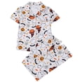 thumbnail image 1 of Weebloom Halloween Soft Pajamas For Women Pumpkin Pajama Set Short Sleeve Long Pants With Print Collar Cozy Sleepwear Nightwear Pjs Loungewear White S, 1 of 9