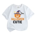 thumbnail image 1 of Weebloom Halloween Tee Shirts For Kids Pumpkin Tops Short Sleeve T Shirt Print Casual Tee Comfortable Shirt Leisure Tshirts,White, 1 of 3