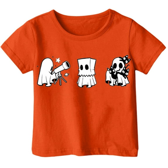 Weebloom Halloween Tee Shirts for Kids Boys Girls Children Printed T Shirt Style Short Sleeved Top for 1-13 Years Old Outwear,12-13 Years